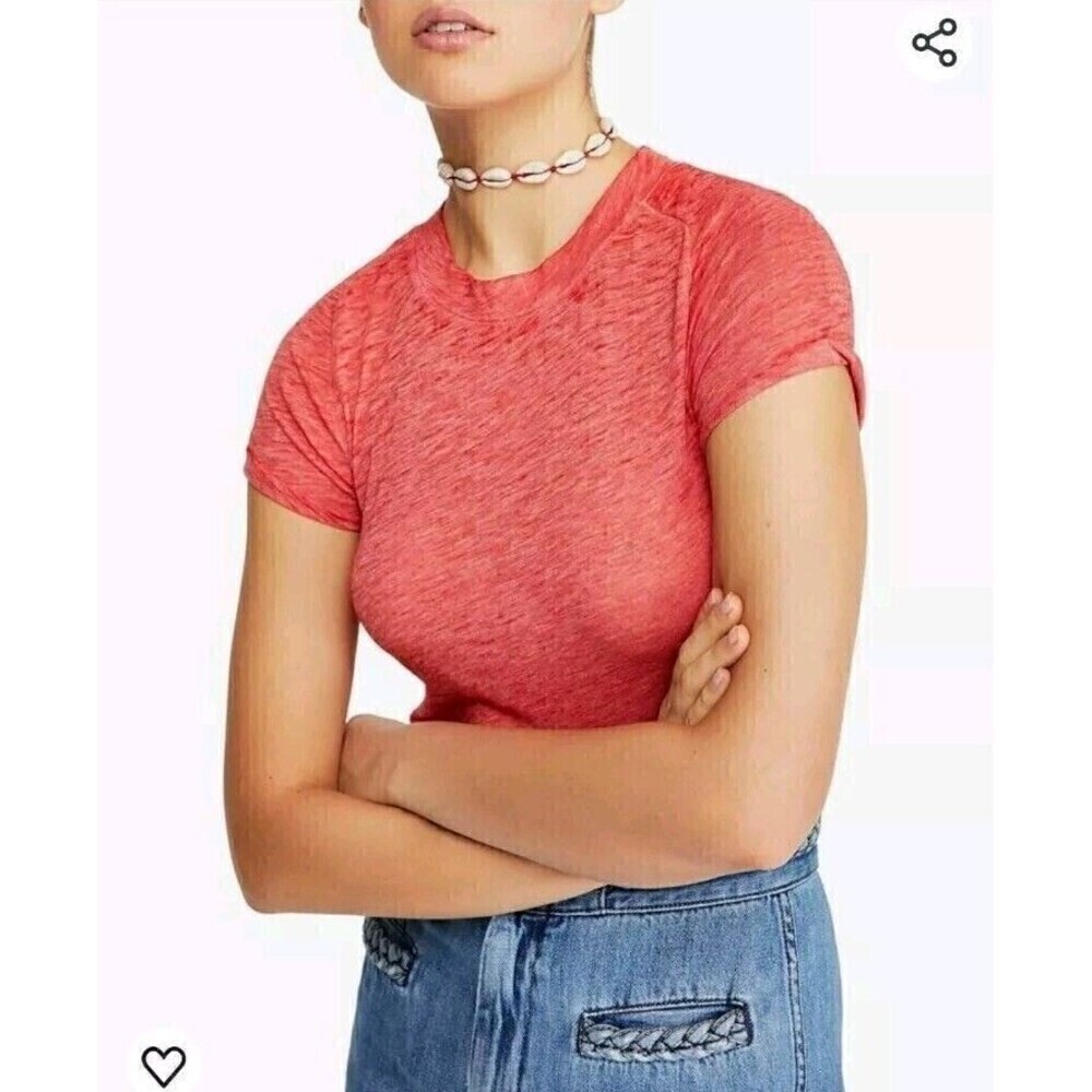 Free People We The Free Night Sky Tee Red Size Extra Small - Picture 5 of 5